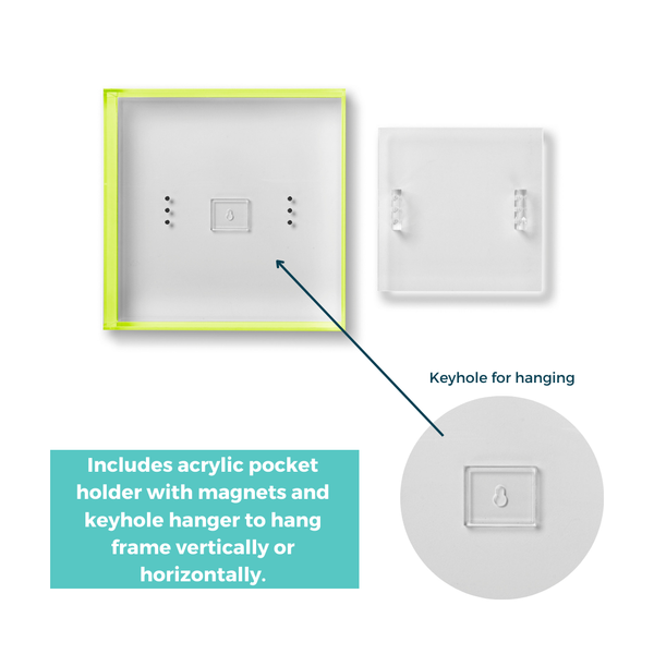 Float Frame for Tabletop or Wall with Magnetic Photo Holder