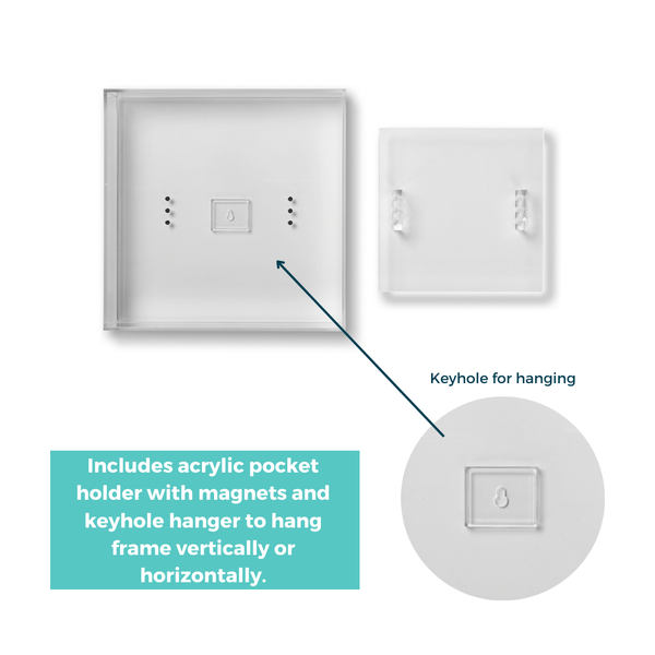 Float Frame for Tabletop or Wall with Magnetic Photo Holder