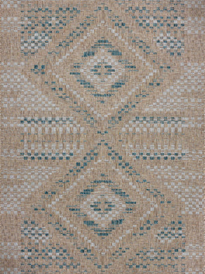 Amber Lewis x Loloi Topanga Natural / Aqua 9'-2" x 12'-0" Area Rug