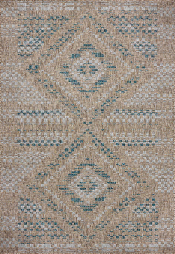 Amber Lewis x Loloi Topanga Natural / Aqua 9'-2" x 12'-0" Area Rug