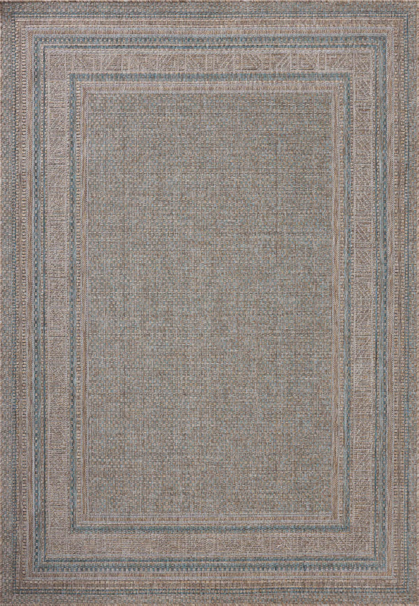 Amber Lewis x Loloi Topanga Natural / Teal 9'-2" x 12'-0" Area Rug