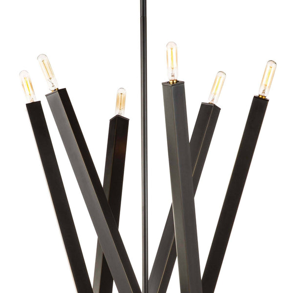 Contemporary Oil-Rubbed Bronze Rod Chandelier