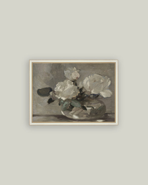 White Rose Vase