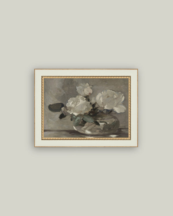 White Rose Vase