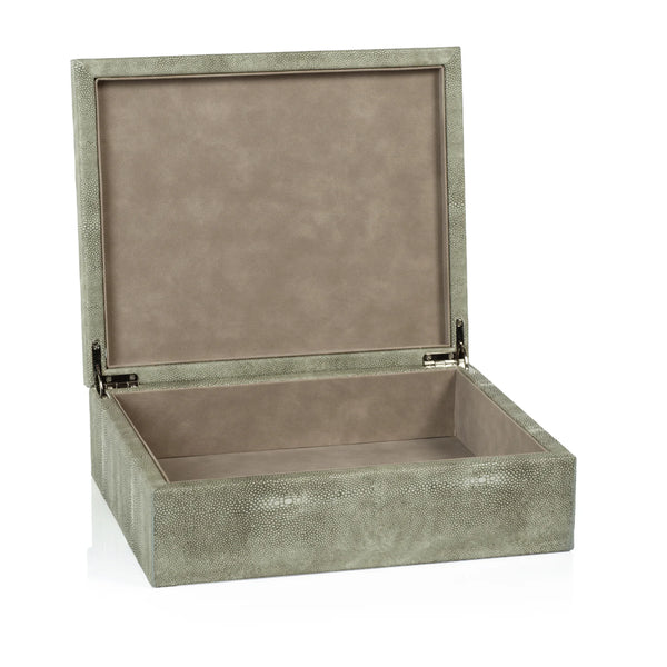 Shagreen Leather Box with Suede Interior