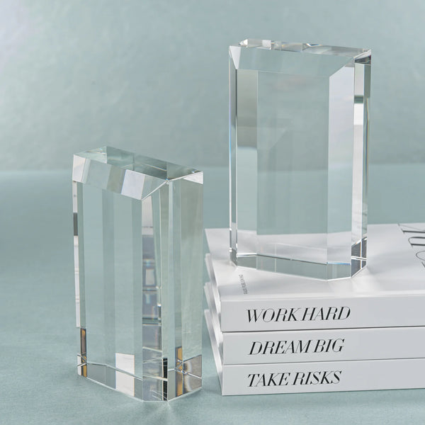 Crystal Glass Bookends - Set of 2