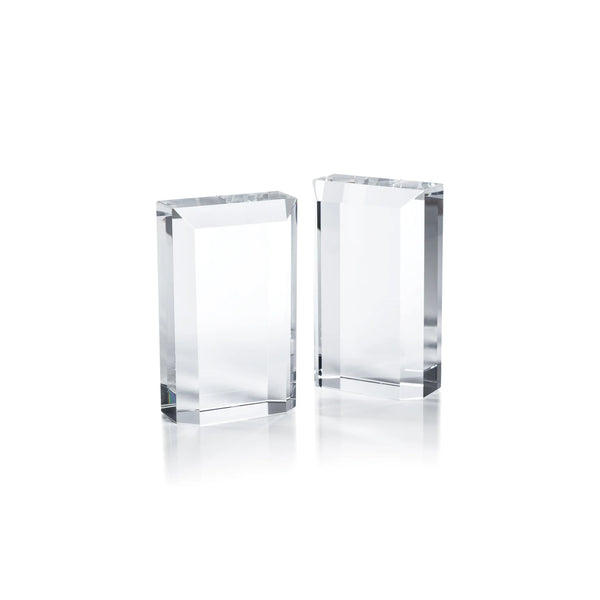 Crystal Glass Bookends - Set of 2