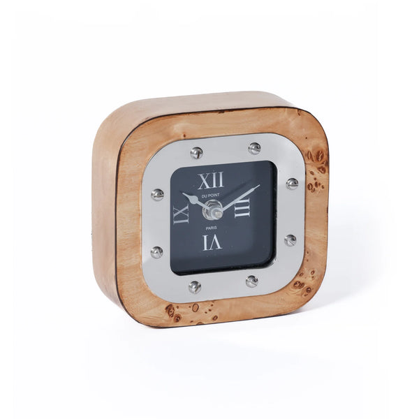 Valberg Burl Veneer Tabletop Clock
