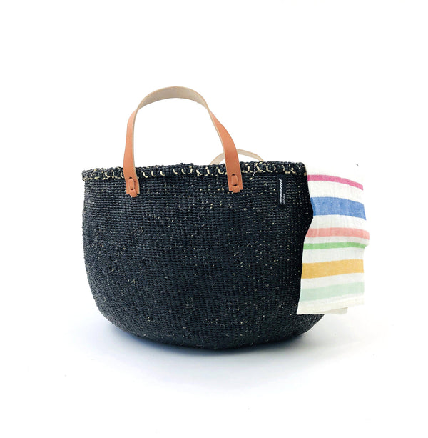 Kiondo floor basket | Black with handles XXL