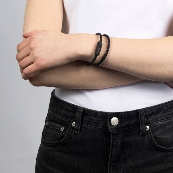 DOUBLE BRACELET / BLACK / BRASS