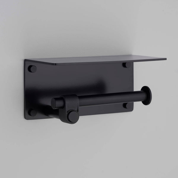 TOILET ROLL HOLDER / WITH SHELF / CAST