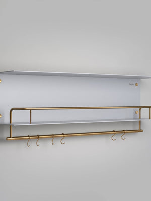 KITCHEN SHELF / HANGER / STONE / WITH LOGO / BRASS