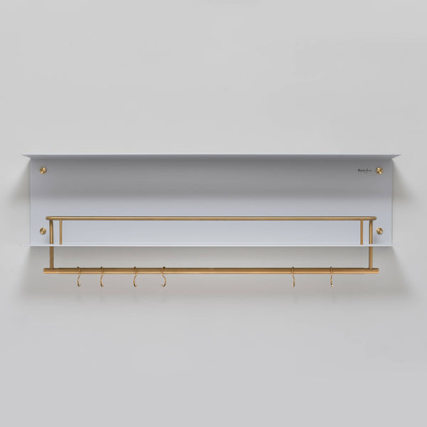 KITCHEN SHELF / HANGER / STONE / WITH LOGO / BRASS