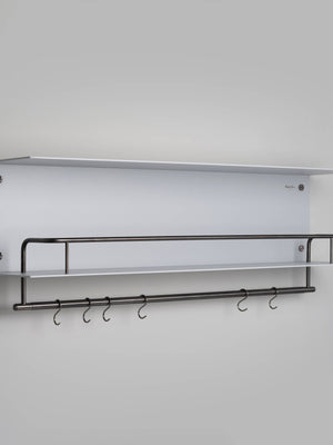 KITCHEN SHELF / HANGER / STONE / WITH LOGO / GUN METAL
