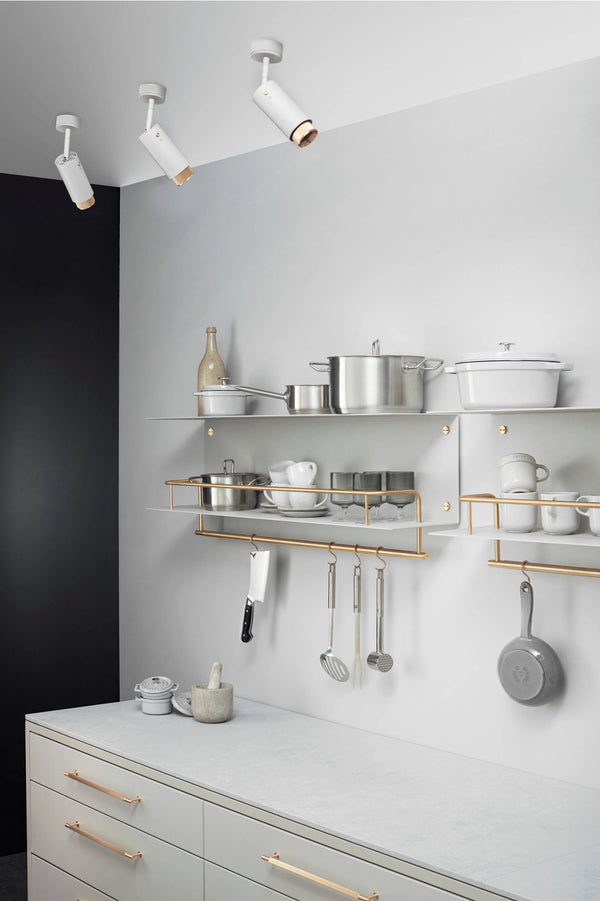 KITCHEN SHELF / HANGER / STONE / WITH LOGO / BRASS