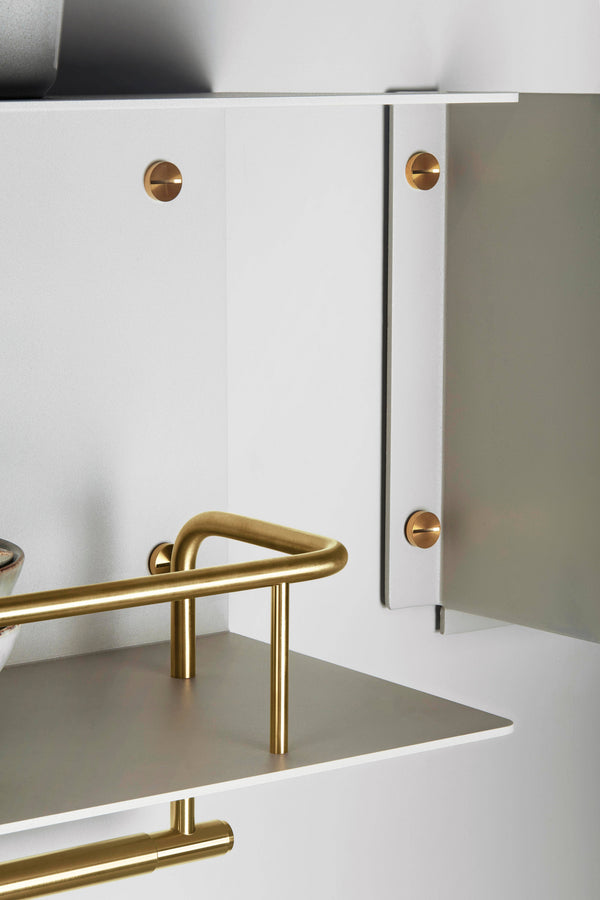 KITCHEN SHELF / HANGER / STONE / WITH LOGO / BRASS