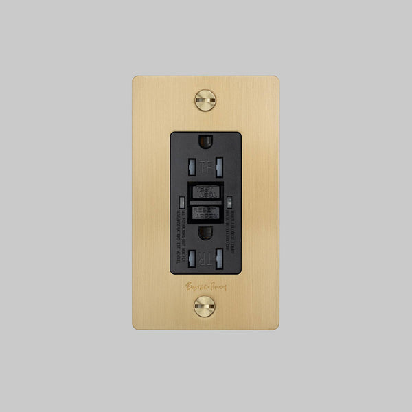 1G DUPLEX OUTLET / GFCI / CROSS / WITH LOGO