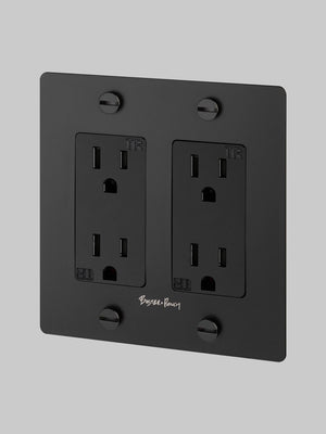 2G DUPLEX OUTLET / CROSS / WITH LOGO