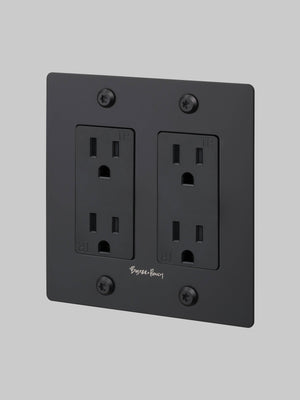 2G DUPLEX OUTLET / LINEAR / WITH LOGO