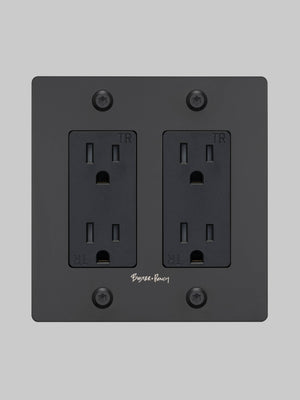 2G DUPLEX OUTLET / LINEAR / WITH LOGO