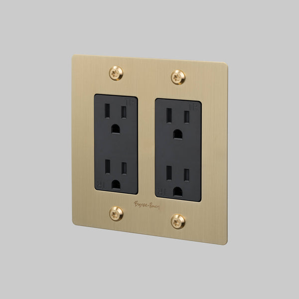 2G DUPLEX OUTLET / LINEAR / WITH LOGO
