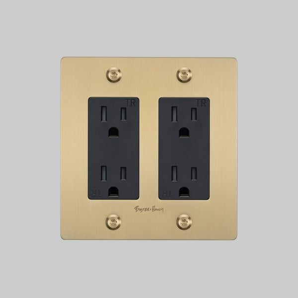 2G DUPLEX OUTLET / LINEAR / WITH LOGO