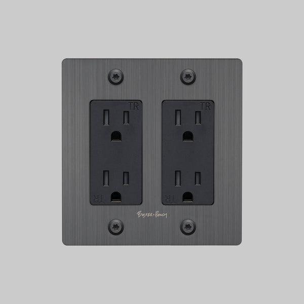 2G DUPLEX OUTLET / LINEAR / WITH LOGO