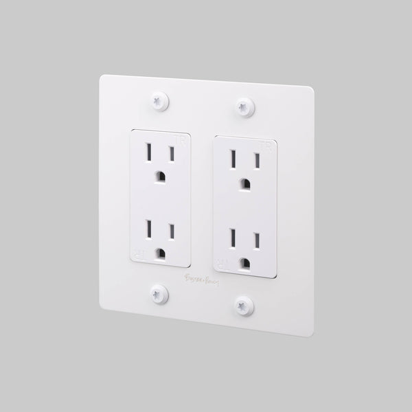 2G DUPLEX OUTLET / LINEAR / WITH LOGO