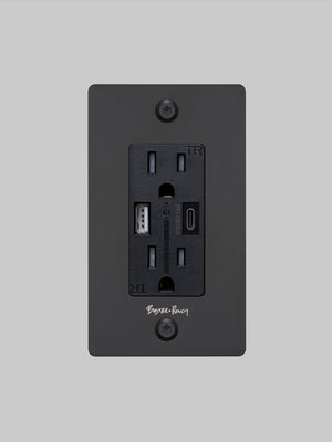1G DUPLEX OUTLET / USB A + C / LINEAR / WITH LOGO