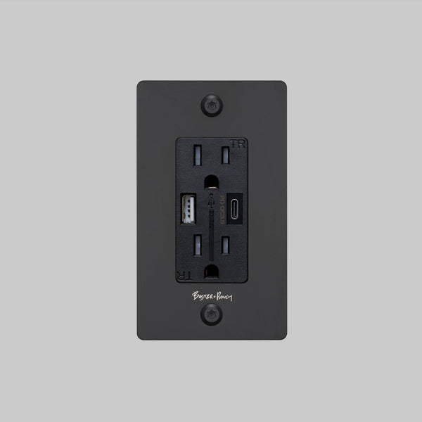 1G DUPLEX OUTLET / USB A + C / LINEAR / WITH LOGO