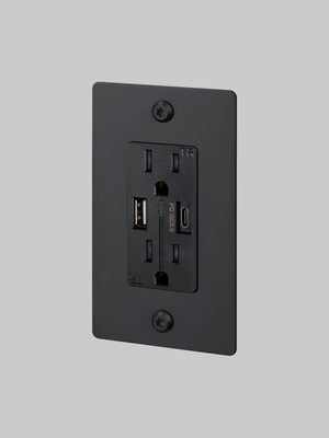 1G DUPLEX OUTLET / USB A + C / LINEAR / WITHOUT LOGO