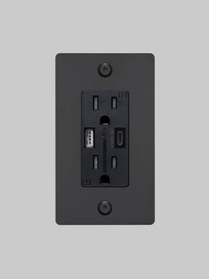 1G DUPLEX OUTLET / USB A + C / LINEAR / WITHOUT LOGO
