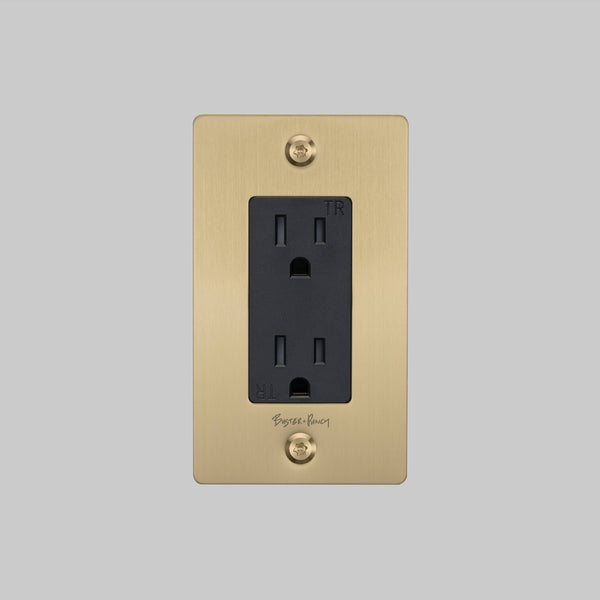 1G DUPLEX OUTLET / LINEAR / WITH LOGO