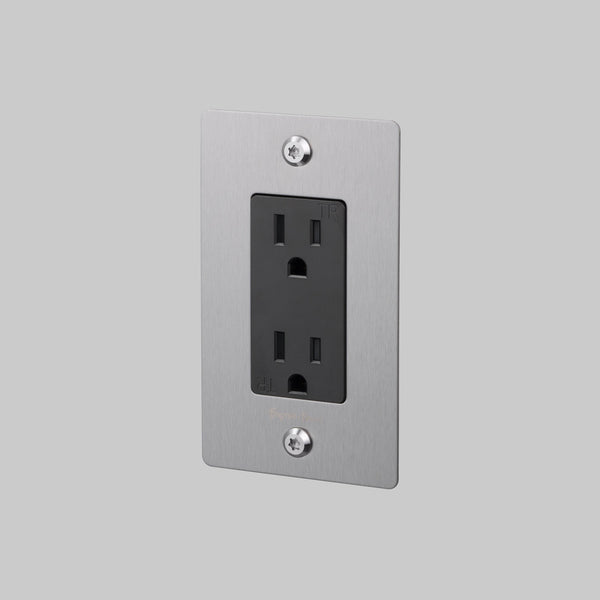 1G DUPLEX OUTLET / LINEAR / WITH LOGO