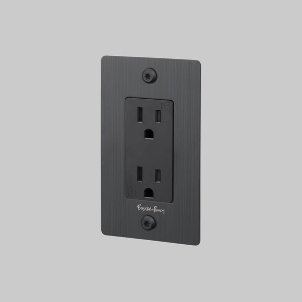1G DUPLEX OUTLET / LINEAR / WITH LOGO