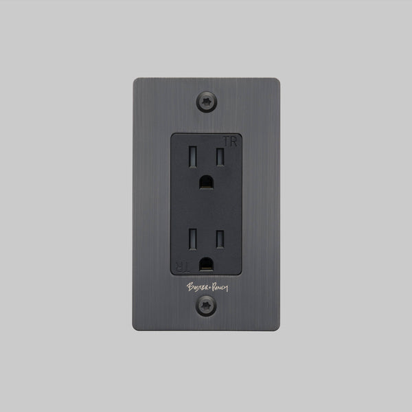 1G DUPLEX OUTLET / LINEAR / WITH LOGO