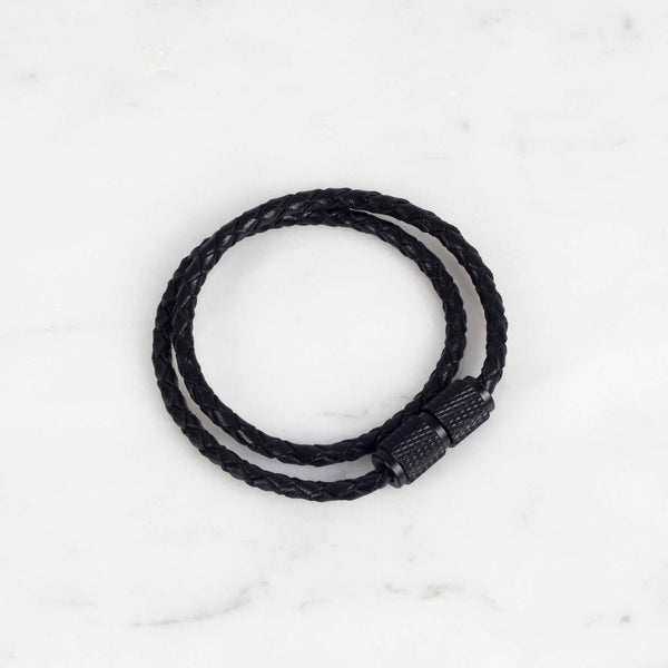 DOUBLE BRACELET / BLACK / BRASS