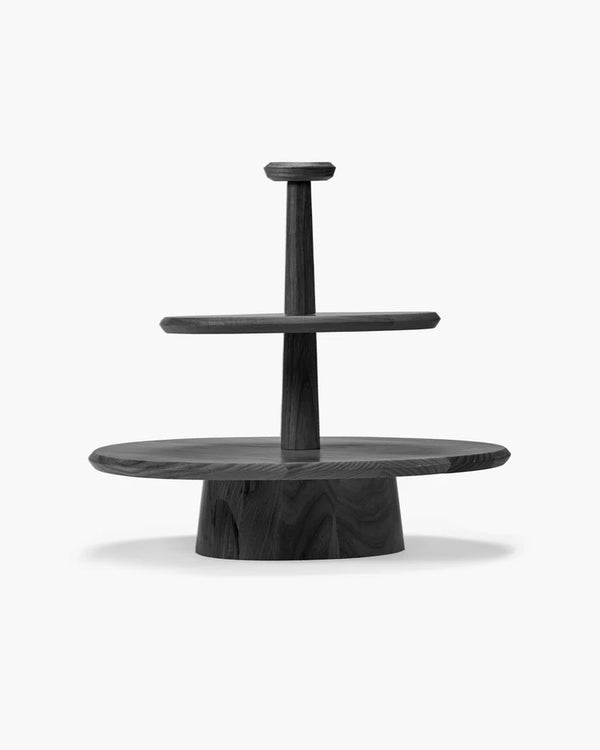 Dune Two Tier Black Wood Cake Stand