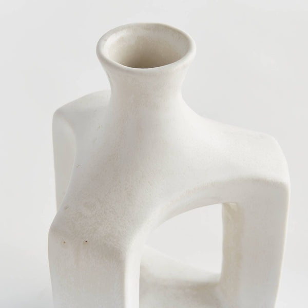 Sonya Vase Short, White