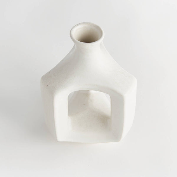 Sonya Vase Short, White