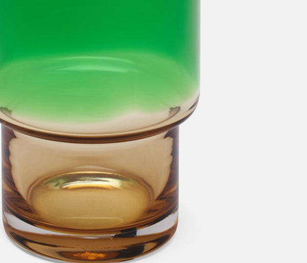 Green + Amber Tumbler Glass