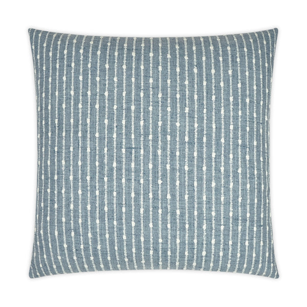 Textured Blue Stripe Denim Pillow