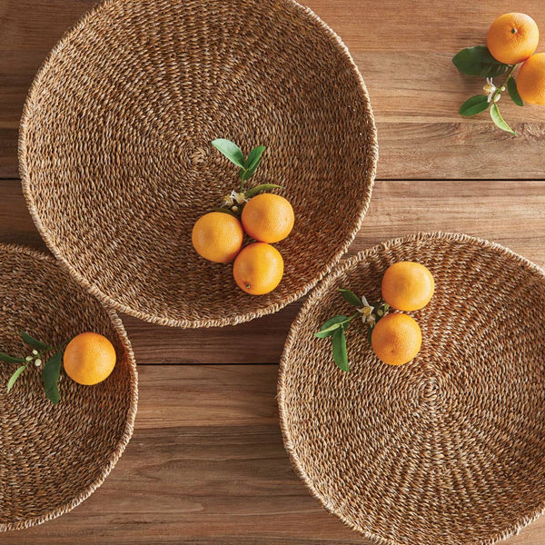 Seagrass Round Trays, Set of 3