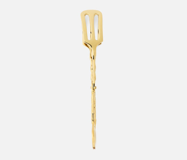 Hammered Gold Serving Tongs