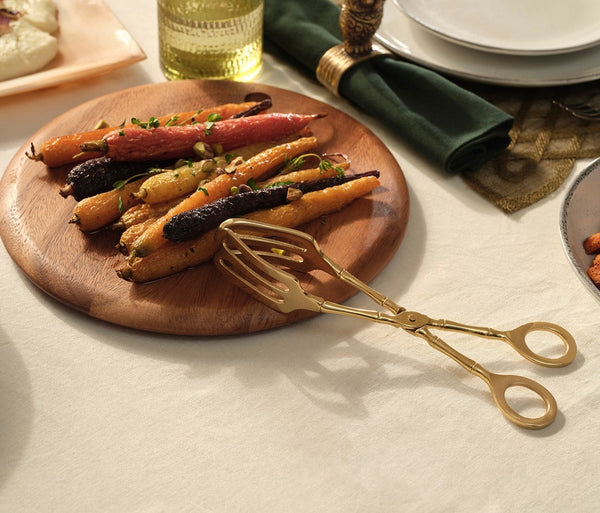 Polished Gold Serving Tongs