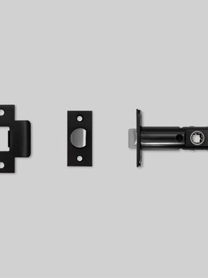 TUBULAR LATCH / DOOR HANDLE / PRIVACY / BLACK - 2-3/4"