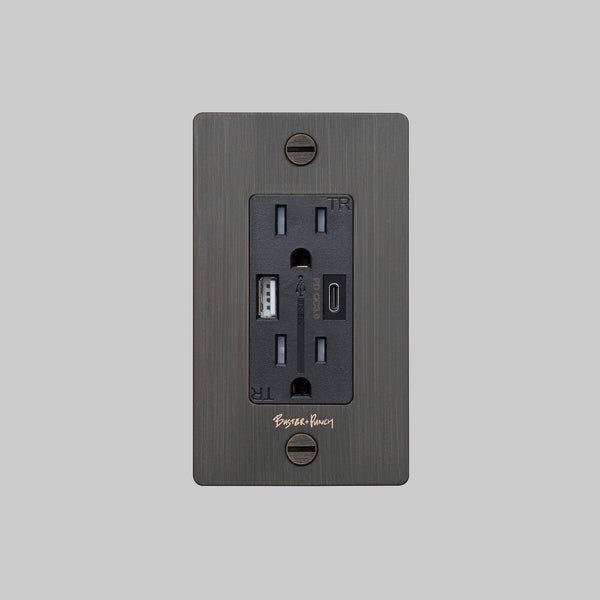 1G DUPLEX OUTLET / USB A + C / WITH LOGO