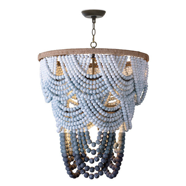 Coastal Living Ombre Wood Beaded Chandelier