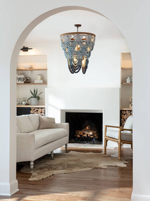 Coastal Living Ombre Wood Beaded Chandelier - This is a coastal chic wood-beaded chandelier. Woo