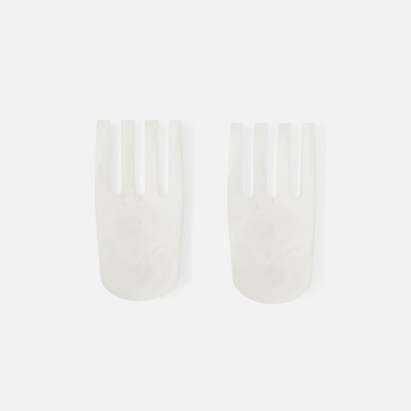 White Resin Serving Set of 2